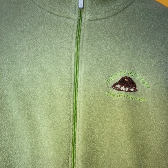 light green “monterey bay california” fuzzy zip up - Picture 3 of 6